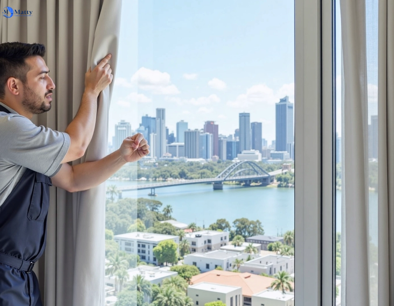 Professional curtain steam cleaning service bridges QLD by Matty Curtain Cleaning